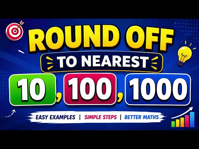 Rounding off numbers | Round off to the nearest 10,100,1000 | What is round off | Grade 3 to 9 #math