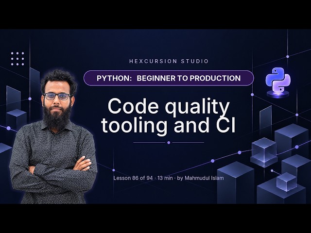 Python Code Quality — ruff, pre-commit, and CI | Python 86/94