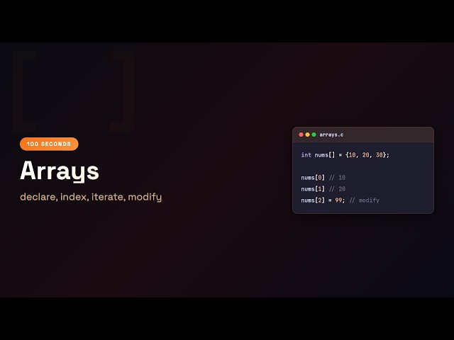 C in 100 Seconds: Store Five Numbers in One Variable — Arrays | Episode 10