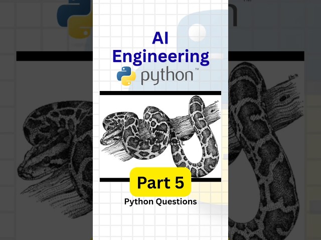 Part 5 : Python question for AI Engineering, Langchain, Pydantic,Testing #faang #pythonai  #aiagent