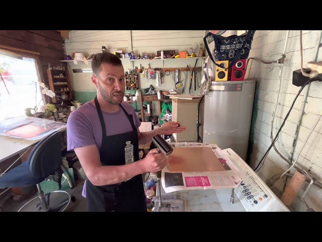 Printmaking at Raleigh Street Studios - applying hardground