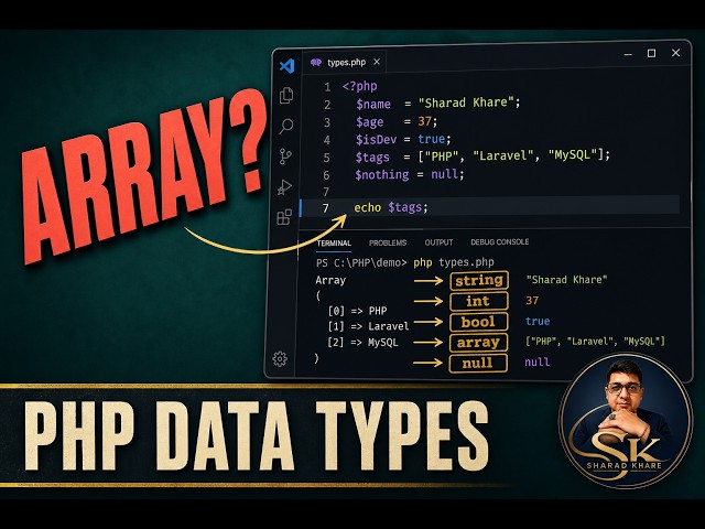 Why echo Shows Array — PHP Data Types for Beginners (var_dump) | Sharad Khare