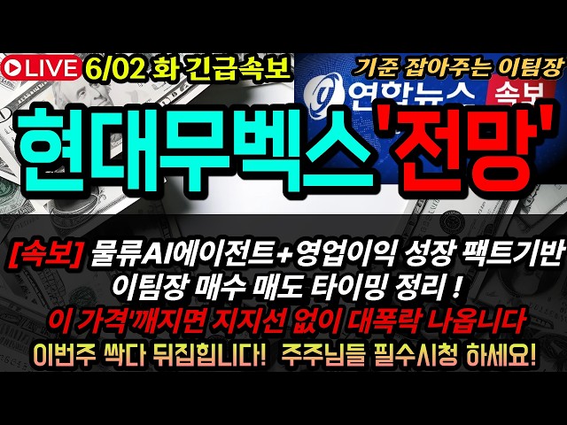 [현대무벡스 주가전망]현대무벡스 -8.5% 하락 마감 총정리 | 물류AI에이전트 도전 + 영업이익 62% 성장 전망 | 무조건 보세요