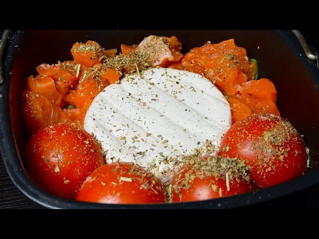 Salmon, Camembert, cherry tomatoes | Easy dinner recipe