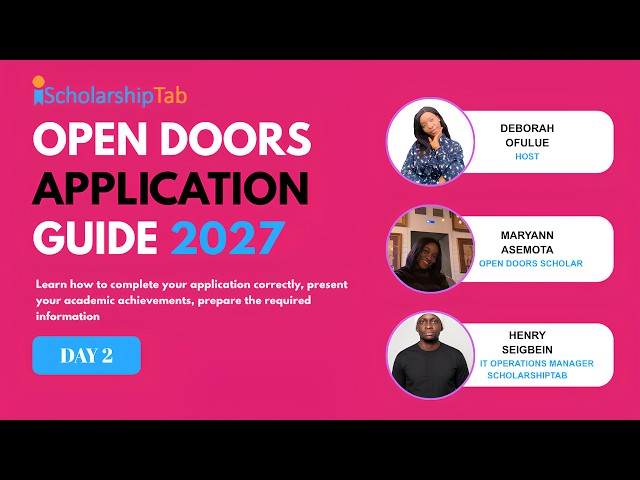 Open Doors Scholarship Application Guide