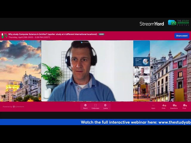 Webinar : Why study Computer Science at Schiller (Study at 4 different locations)