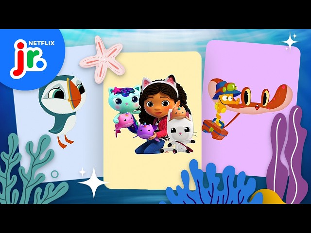 Find the Matching Cards 🐠🔍 Under the Sea with Gabby's Dollhouse, Octonauts & MORE | Netflix Jr