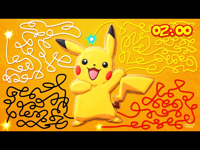 2 MINUTE Timer - PIKACHU (COOKIE BOMB) ⚡​🍪​​ POKÉMON Countdown with Music