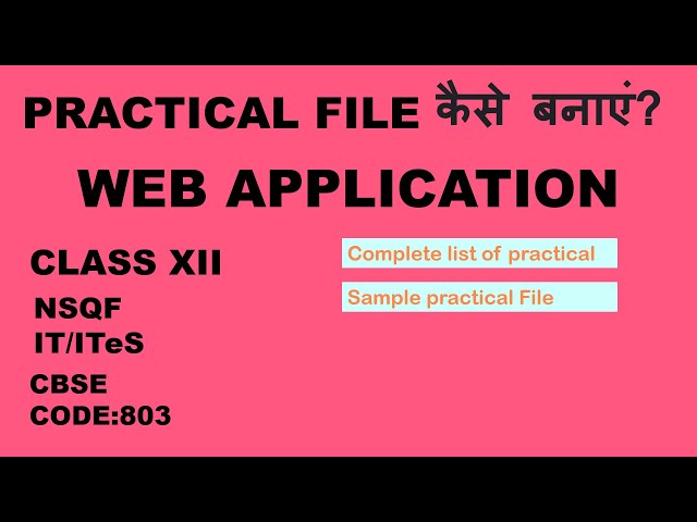 Practical File example Class XII Web Application