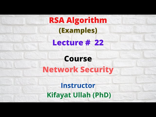 RSA Algorithm Examples