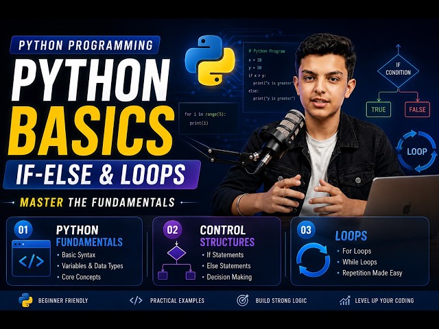 Python Tutorial for Beginners 2026 | Fundamentals, if - else, Loops