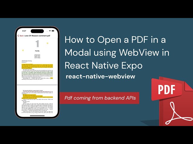 How to Open a PDF in a Modal using WebView in React Native Expo