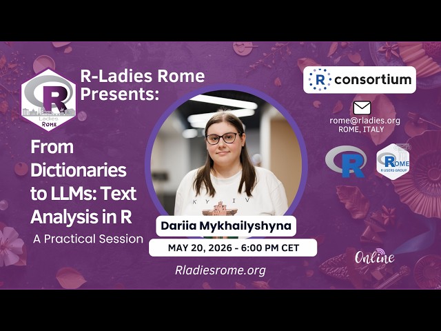 R-Ladies Rome (English) - From Dictionaries to LLMs: Text Analysis in R