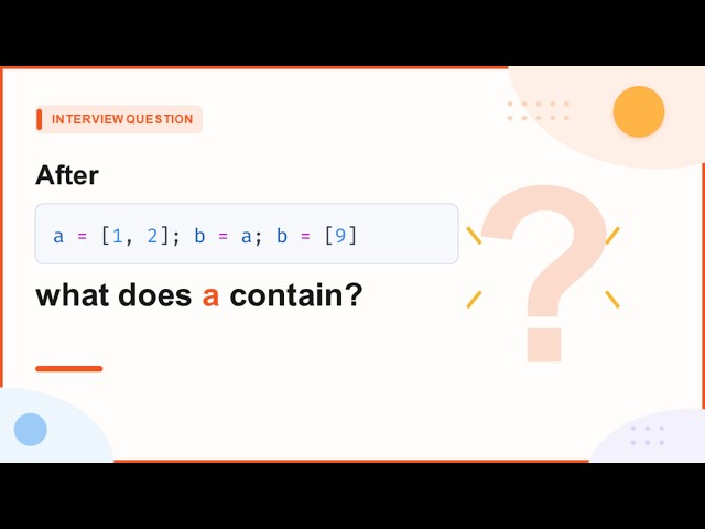 a = [1, 2]; b = a; b = [9] — What Does a Contain? | Python Interview Question #python #interview