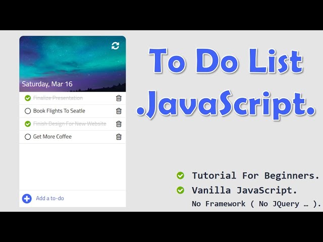 Create a To Do List App With JavaScript, HTML and CSS | JavaScript Project For Beginners