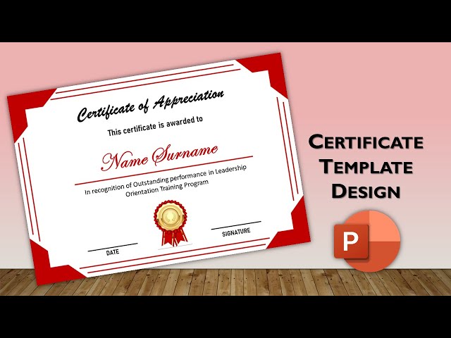 Sample Certificate Template Design in PowerPoint [Certificate of Appreciation]