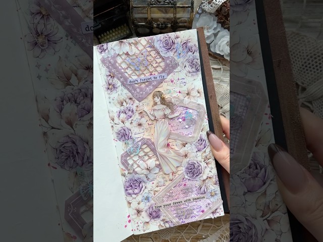 ASMR journal pastel purple🔮💜✨|#asmr #journal #journaling #scrapbooking #fyp #diy #journalwithme