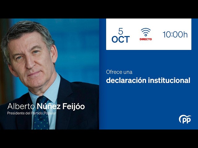 Alberto Núñez Feijóo ofrece una declaración institucional