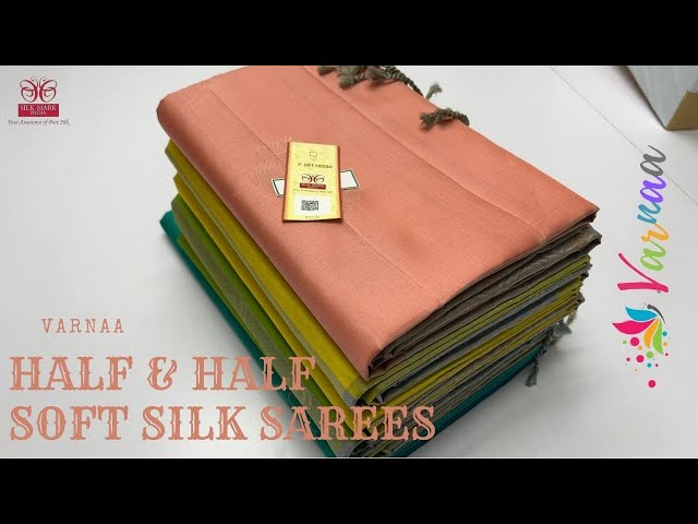 handwoven silver zari half and half soft silk sarees