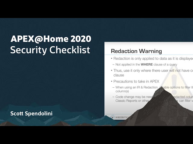 APEX Security Checklist - Scott Spendolini
