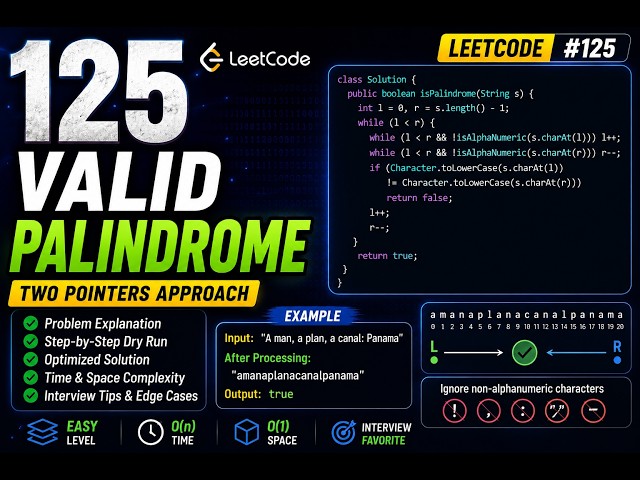 Valid Palindrome | Two Pointers Interview Question