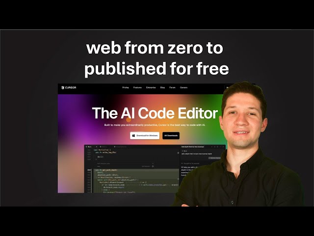 Cursor web development tutorial doing the simplest webpage possible with HTML, CSS and JavaScript