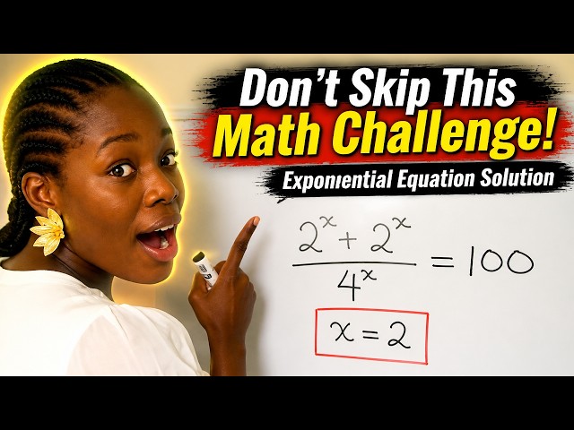 Don't Skip This Math Challenge! | Exponential Equation Solution