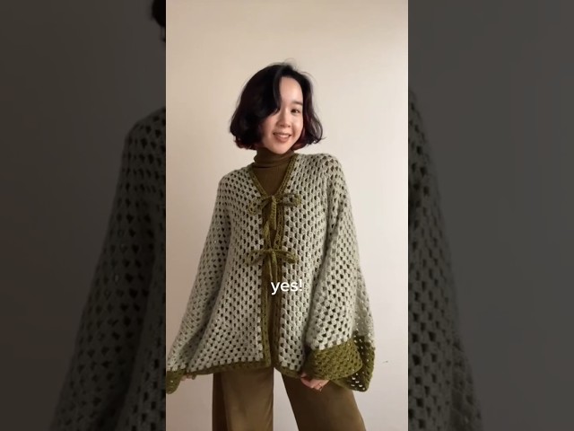 crochet kimono cardigan 👘free pattern on my channel #cardigan #kimono #crochet