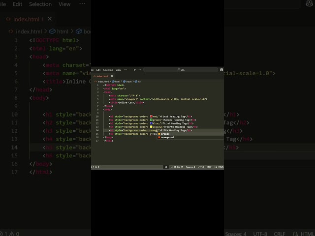 How to add Inline Css#coding #programming #html #css