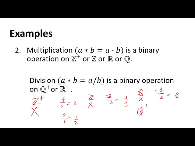 SECTION 1: BINARY OPERATIONS