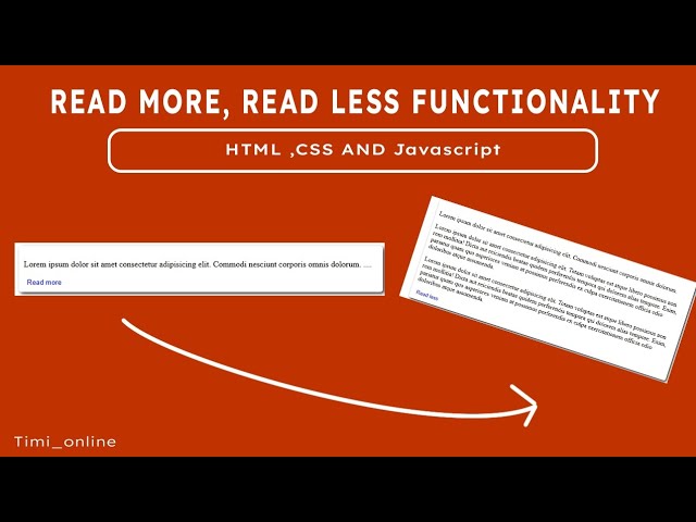 Create a Read More Button with JavaScript | Web Development Tutorial