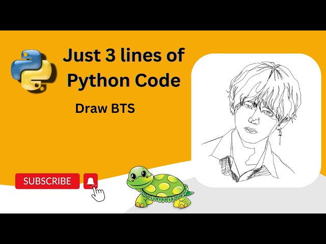 Draw BTS Sketch in Python | Just 3 lines of Python Code | Turtle graphics.