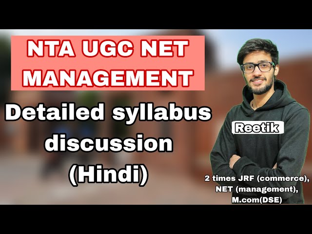 UGC NET MANAGEMENT | SYLLABUS DISCUSSION (Detailed) | NTA NET MANAGEMENT | Reetik