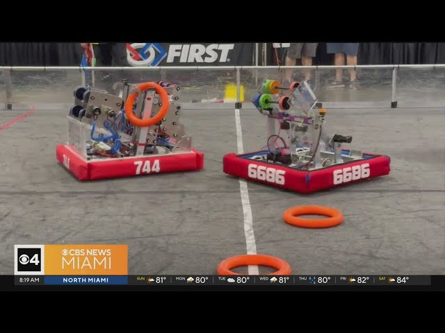 High school students battle it out in robotics competition
