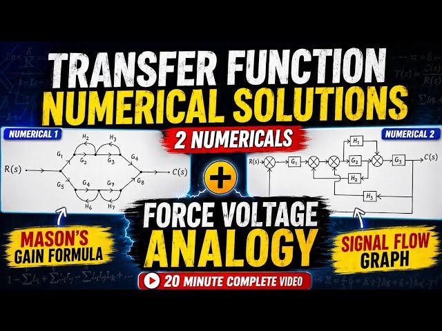 Numerical Based On Transfer Function C(s)/R(s) For Signal Flow Graph || Force Voltage Analogy