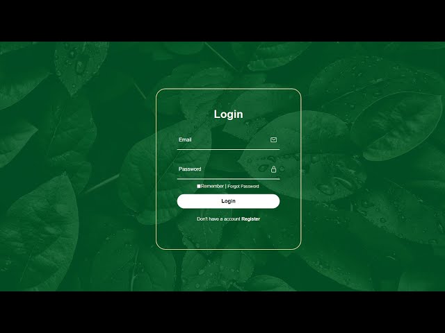 Create Animated Login Form with HTML and CSS