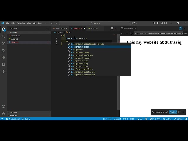 Background color in css