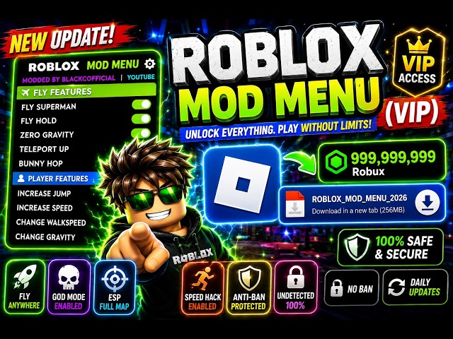 Roblox Mod Menu V2.706.750 Unlimited Robux | Roblox Mod Apk 2026 | Roblox MOD MENU Unlimited Robux
