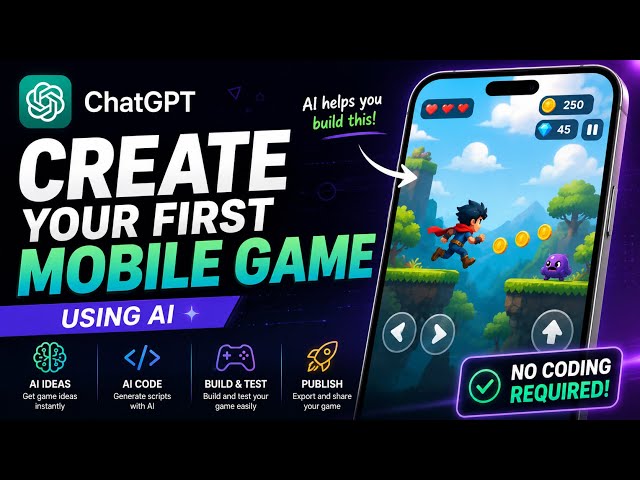 Create your first mobile Game using AI ( No coding needed )