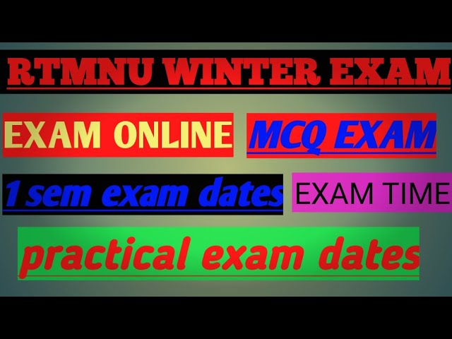 Rtmnu Winter Exam Official Update, Regular exam , Backlog exams Dates,MCQ Exams,Detail Video,RTMNU