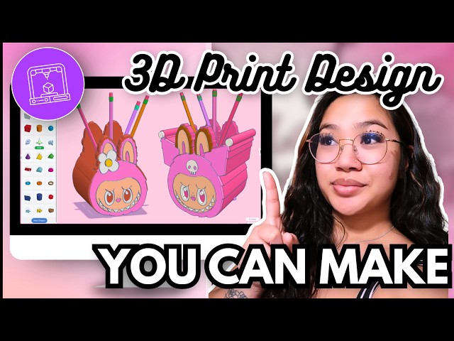 How to Make a Pencil Holder STL File Beginner 3D Printing Tutorial for Small Business/Crafting