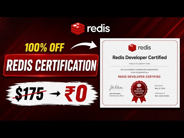 🚀 Redis Developer Certification FREE | Get $175 Certification for ₹0! 🎓