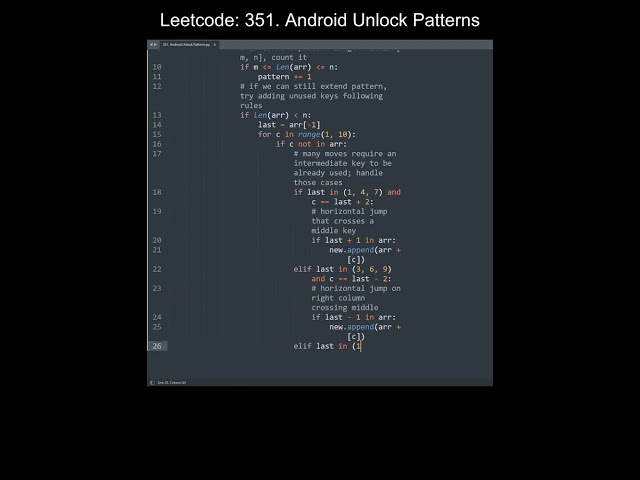 Leetcode 351. Android Unlock Patterns in Python | Python Leetcode | Python Coding Tutorial | ASMR