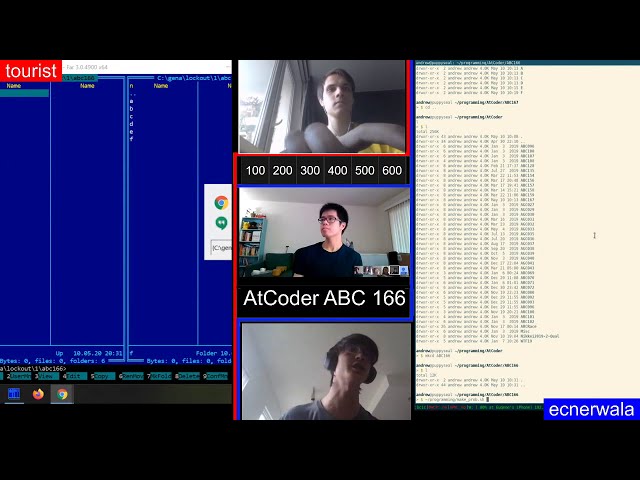 Lockout Stream! feat. tourist vs ecnerwala, xiaowuc1 vs ksun48, neal vs scott_wu