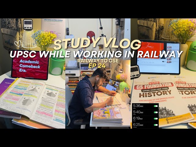 📚Study Vlog | RAILWAY TO UPSC CSE | MOTIVATION | 10 HOURS STUDY
