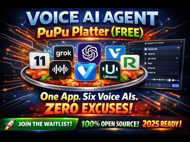 Voice AI Agent PuPu Platter (FREE) ft Elevenlabs, xAI Grok, OpenAI, Ultravox, Vapi, Retell