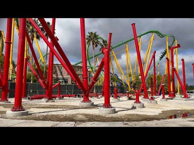 WONDER WOMAN Flight of Courage | February Construction 4K HDR | Six Flags Magic Mountain (2022)
