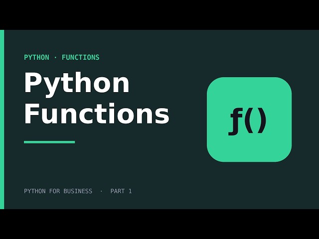 The Python Function Blueprint