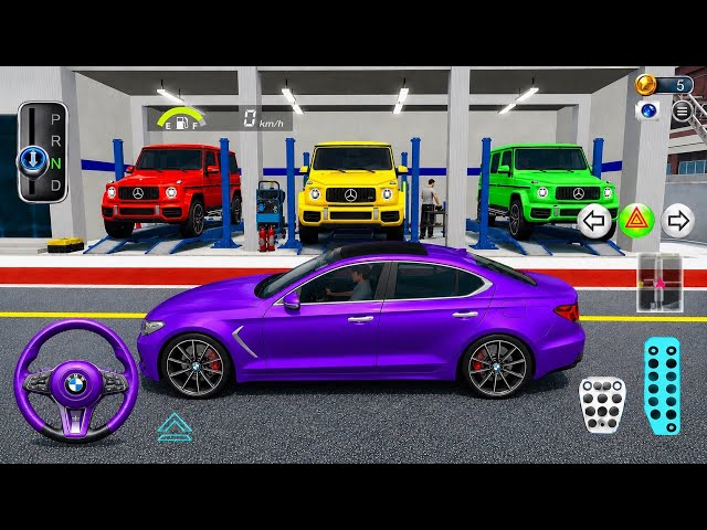 NEW Purple BMW vs Mercedes G-Wagons 💜Auto Repair Shop !| Police Car vs Ambulance | 3D Driving Class 