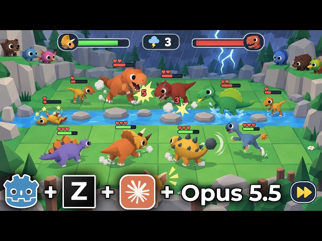 I Built a Cute 3D Auto Battler in Godot with Claude Opus 5.5 (Ziva)